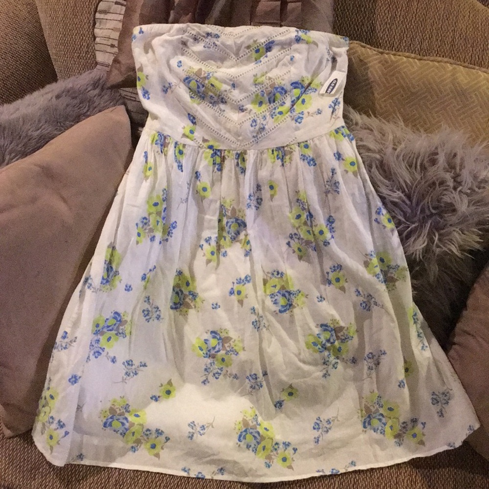 Old Navy floral strapless dress women’s sz 6 New